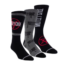 Load image into Gallery viewer, MÖTLEY CRÜE ASSORTED Knit Crew Socks, 3PAIR

