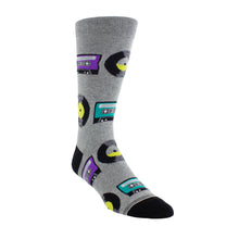 Load image into Gallery viewer, RETRO VINYL &amp; CASSETTE CREW KNIT IN SOCKS, 1 PAIR
